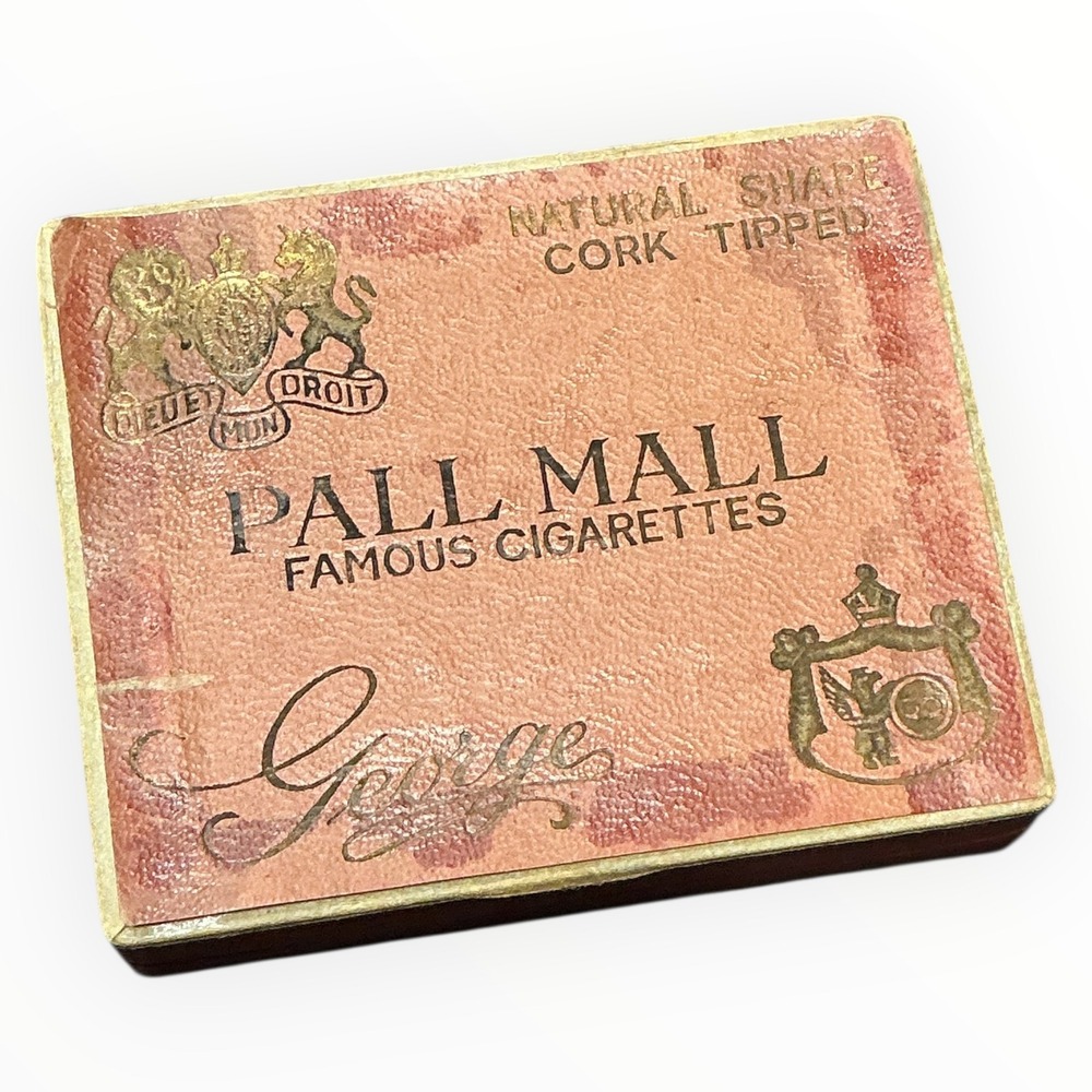 Vintage Pall Mall‎ Cigarette Box Empty Red Tax Stamp Collectible Tobacciana